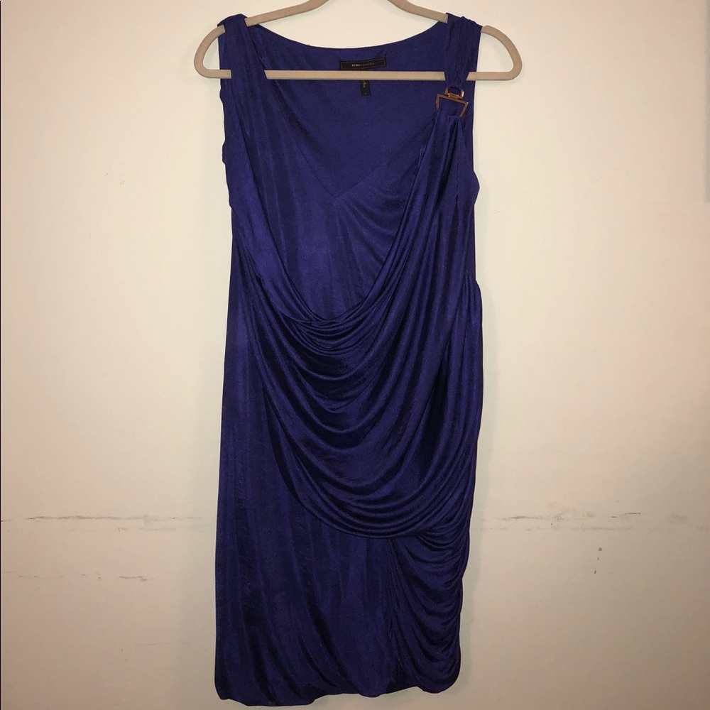 Indigo BCBG Dress with Front Draping